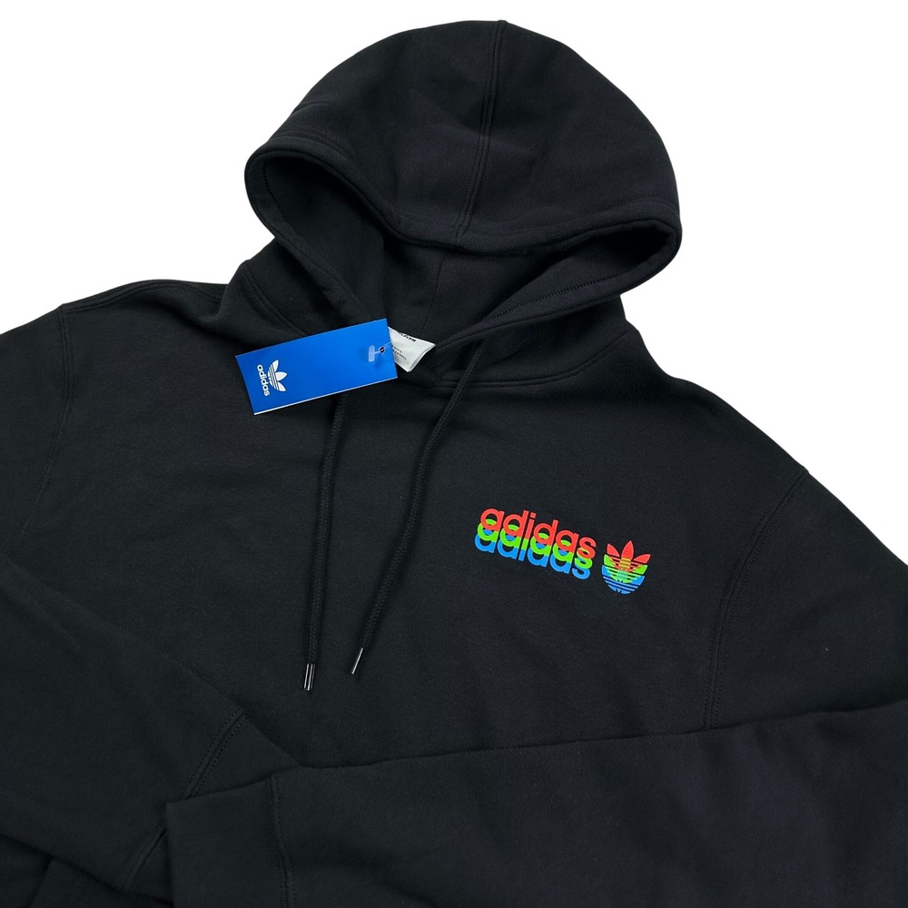 Adidas Originals Mens Black RGB Trefoil‎ Hoodie Sweatshirt JZ0469-230 Small NWT